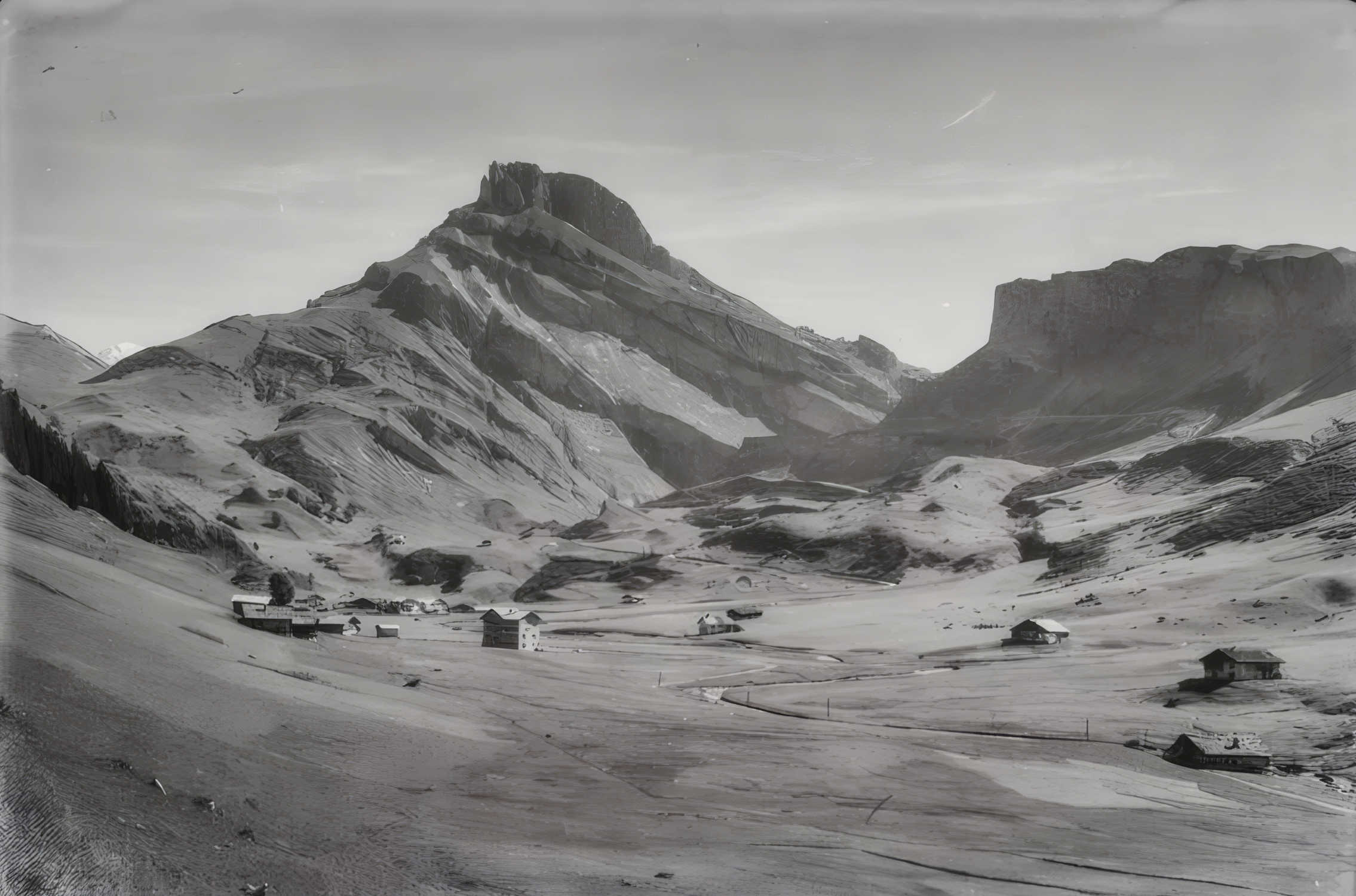 Roselend et le Rocher du Vent en septembre 1937