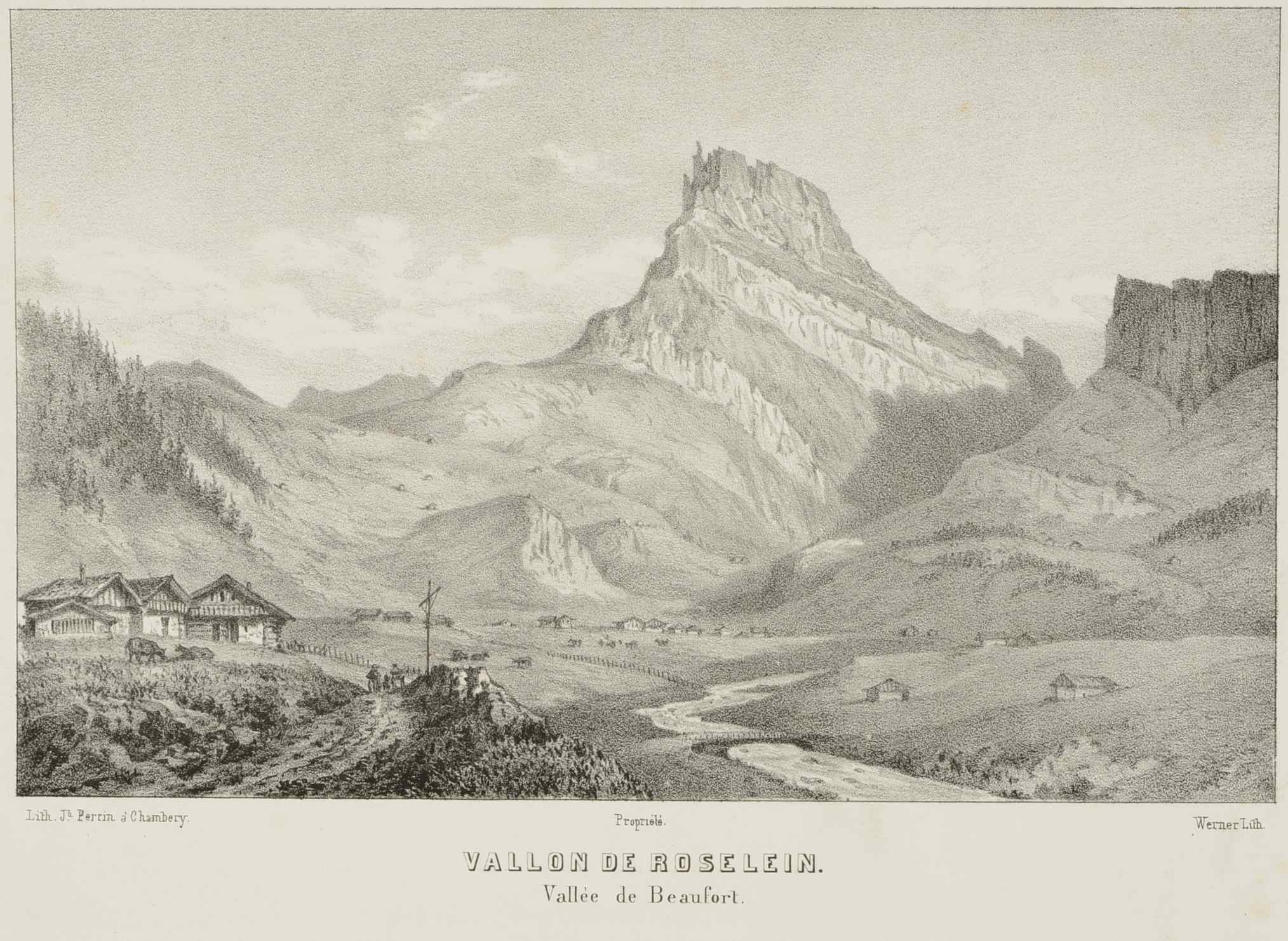 Estampe du vallon de "Roselein" réalisée entre 1854 et 1858