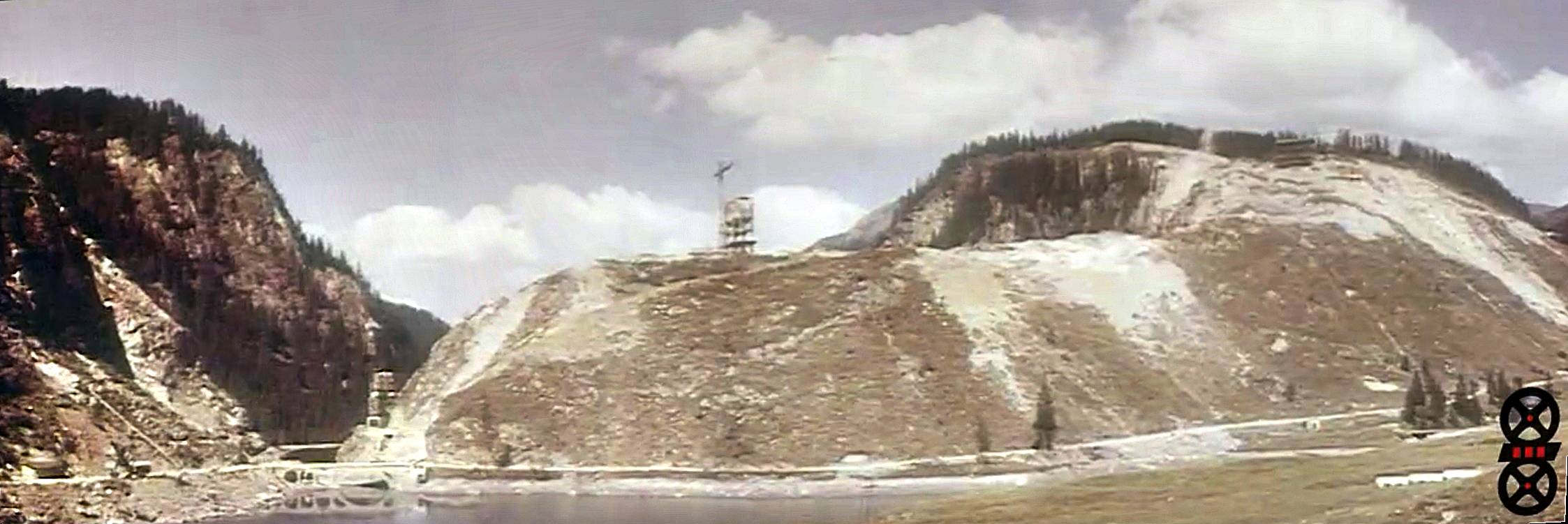 Construction barrage roselend panoramique film debut des travaux