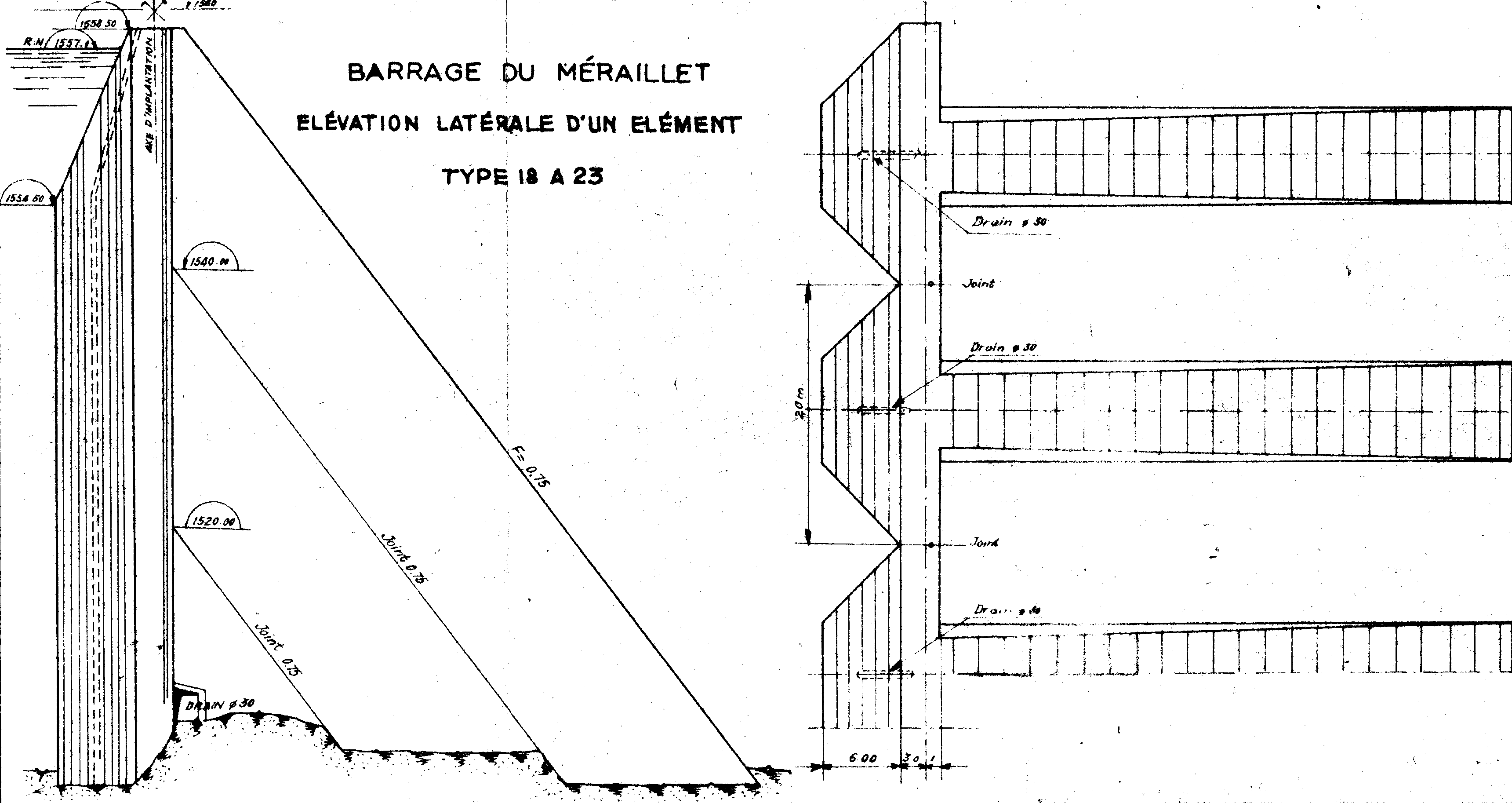Schéma de l’élévation latérale d’un élément