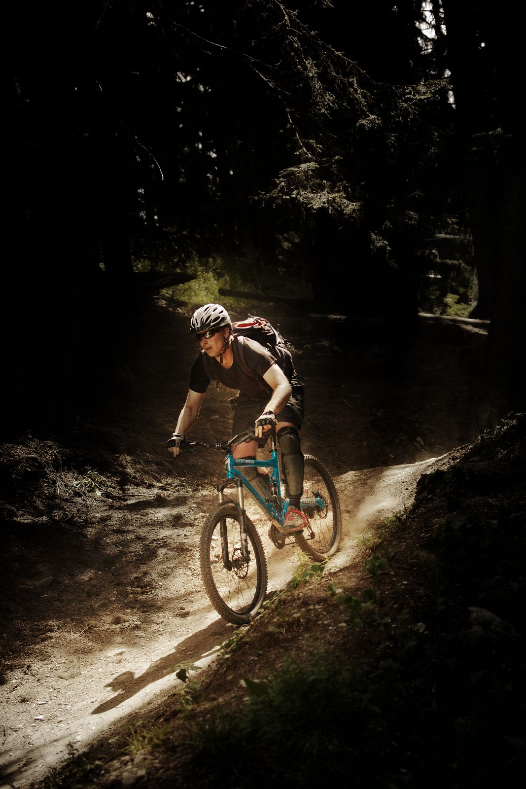 Descente VTT en forêt
