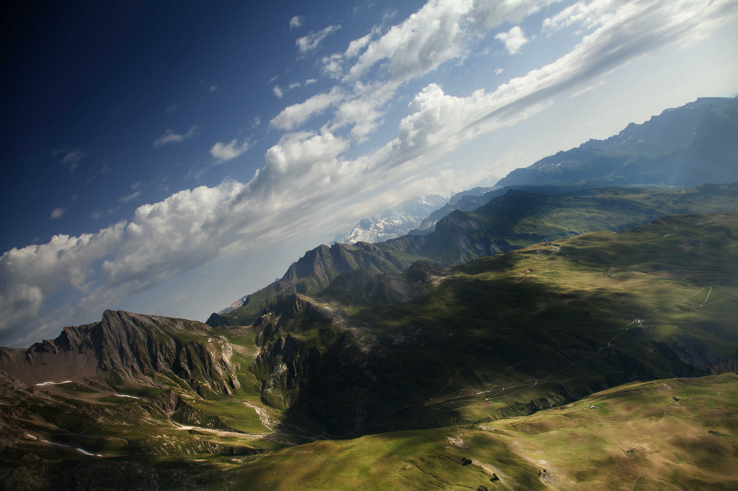 Massif de Roignais et Mont Blanc vus du ciel
