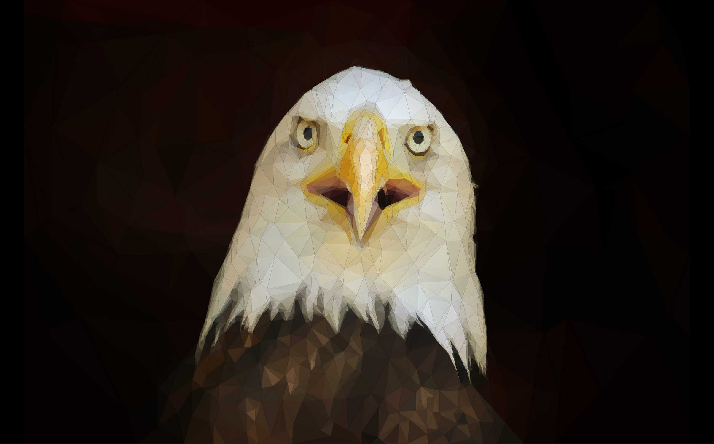 Low Poly Pygargue à Tête Blanche