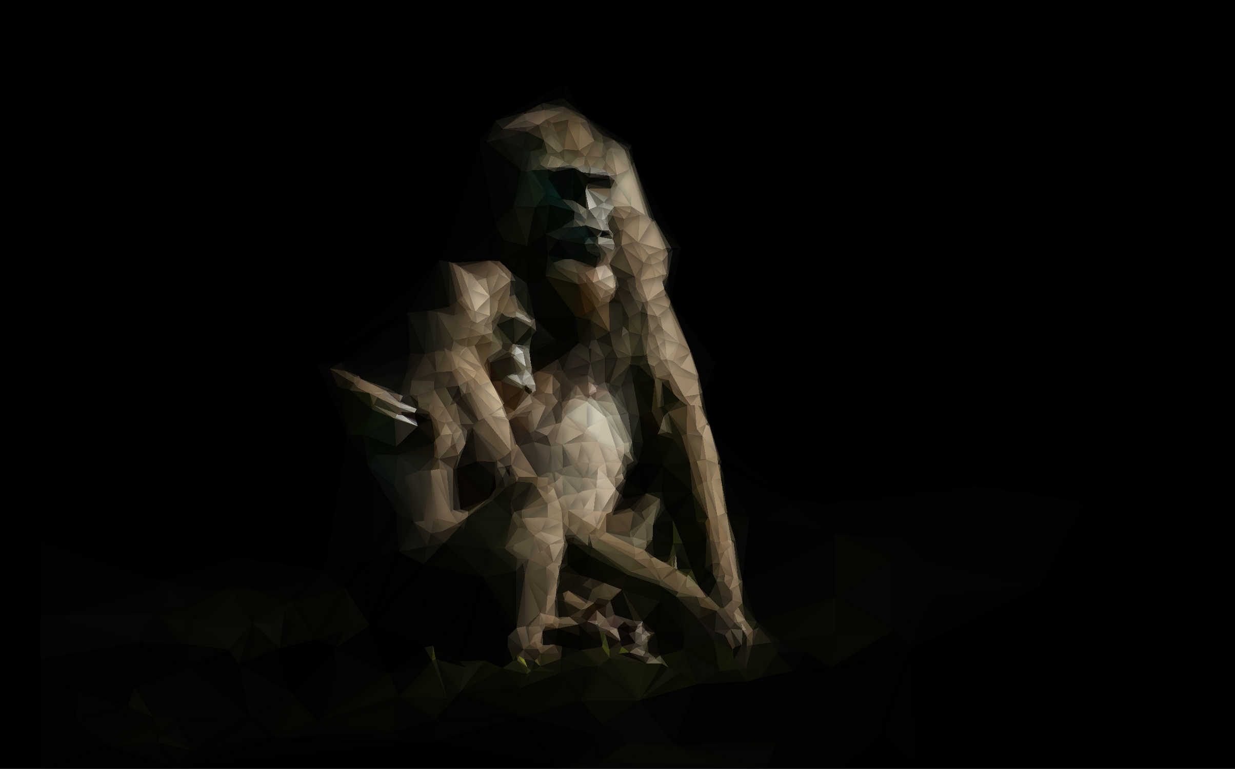 Low Poly Mandrills