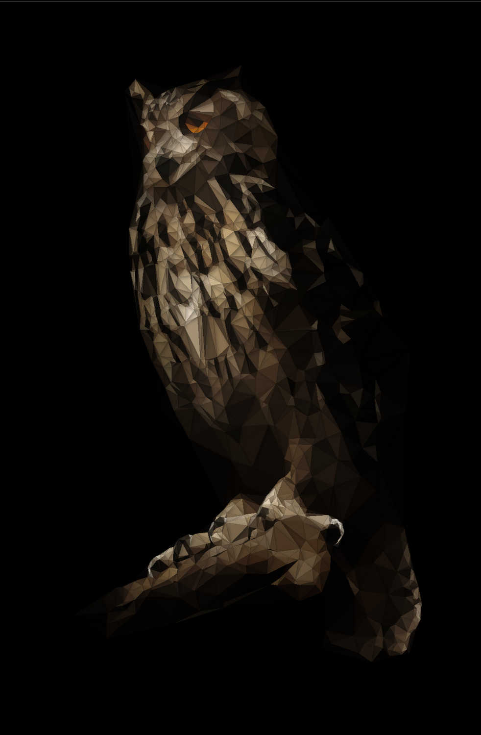 Low Poly Hibou Grand-Duc