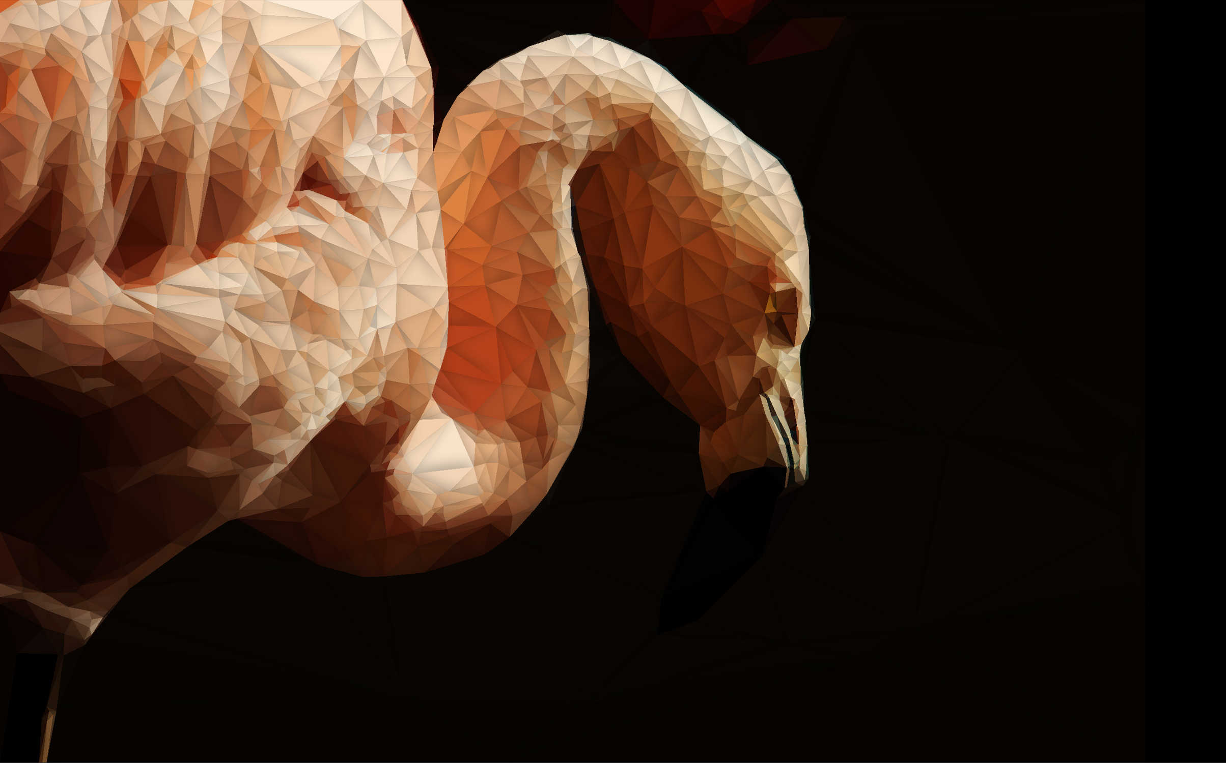 Low Poly Flamant Rose
