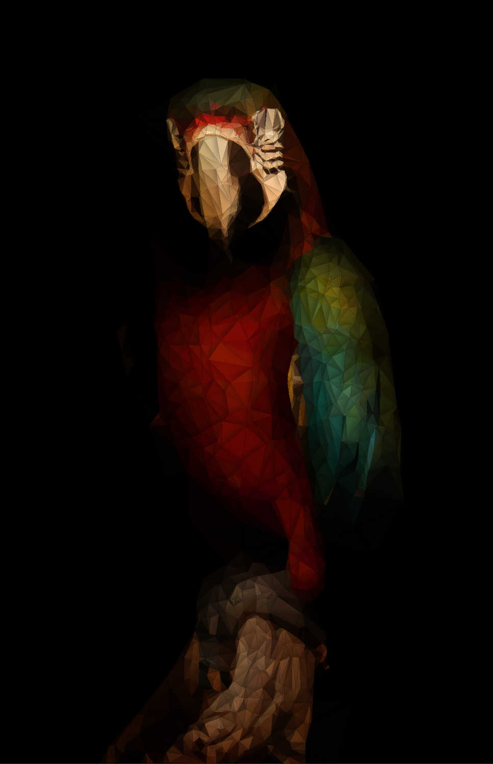 Low Poly Ara chloroptère