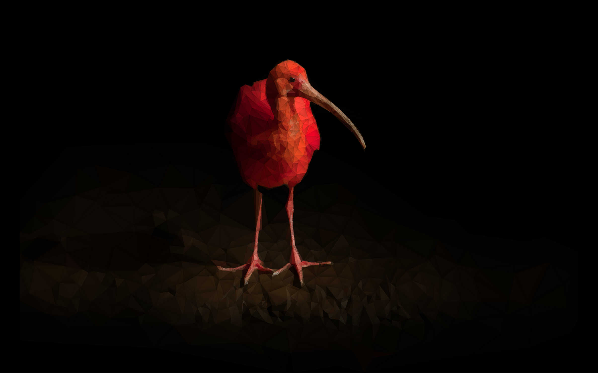 Low Poly Ibis rouge
