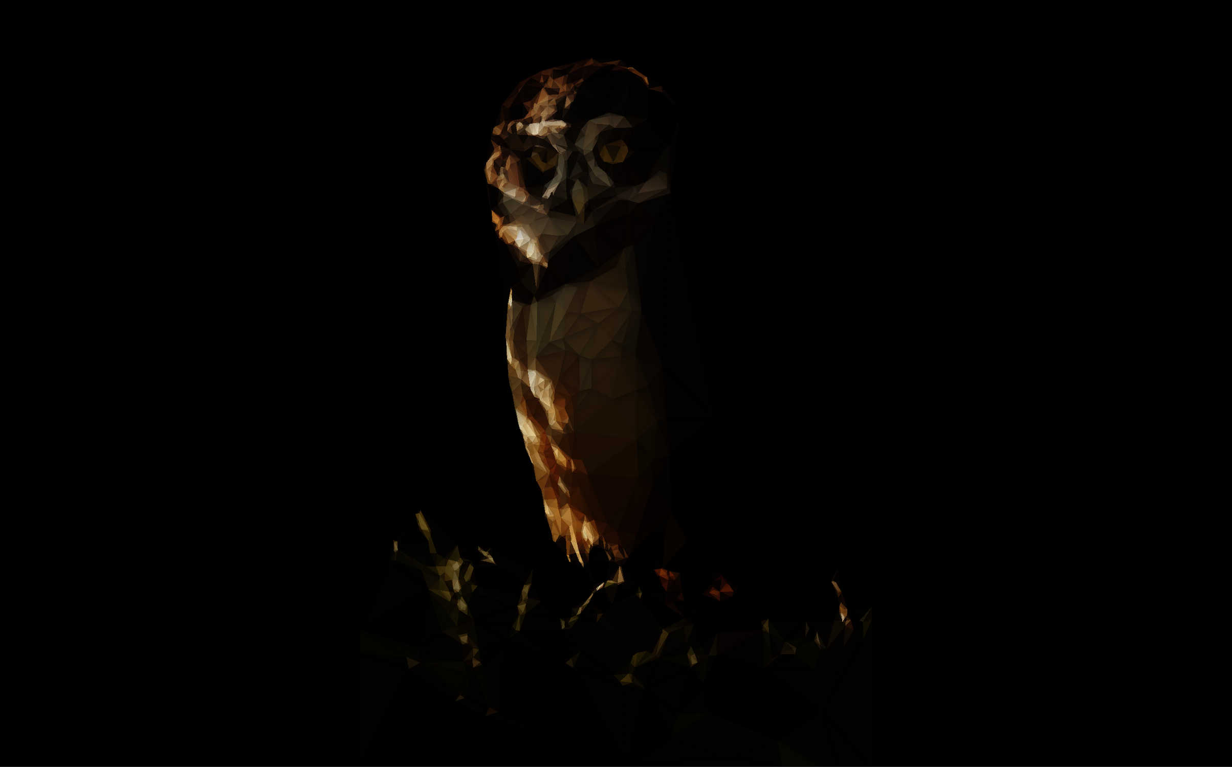 Low Poly Chouette à lunettes