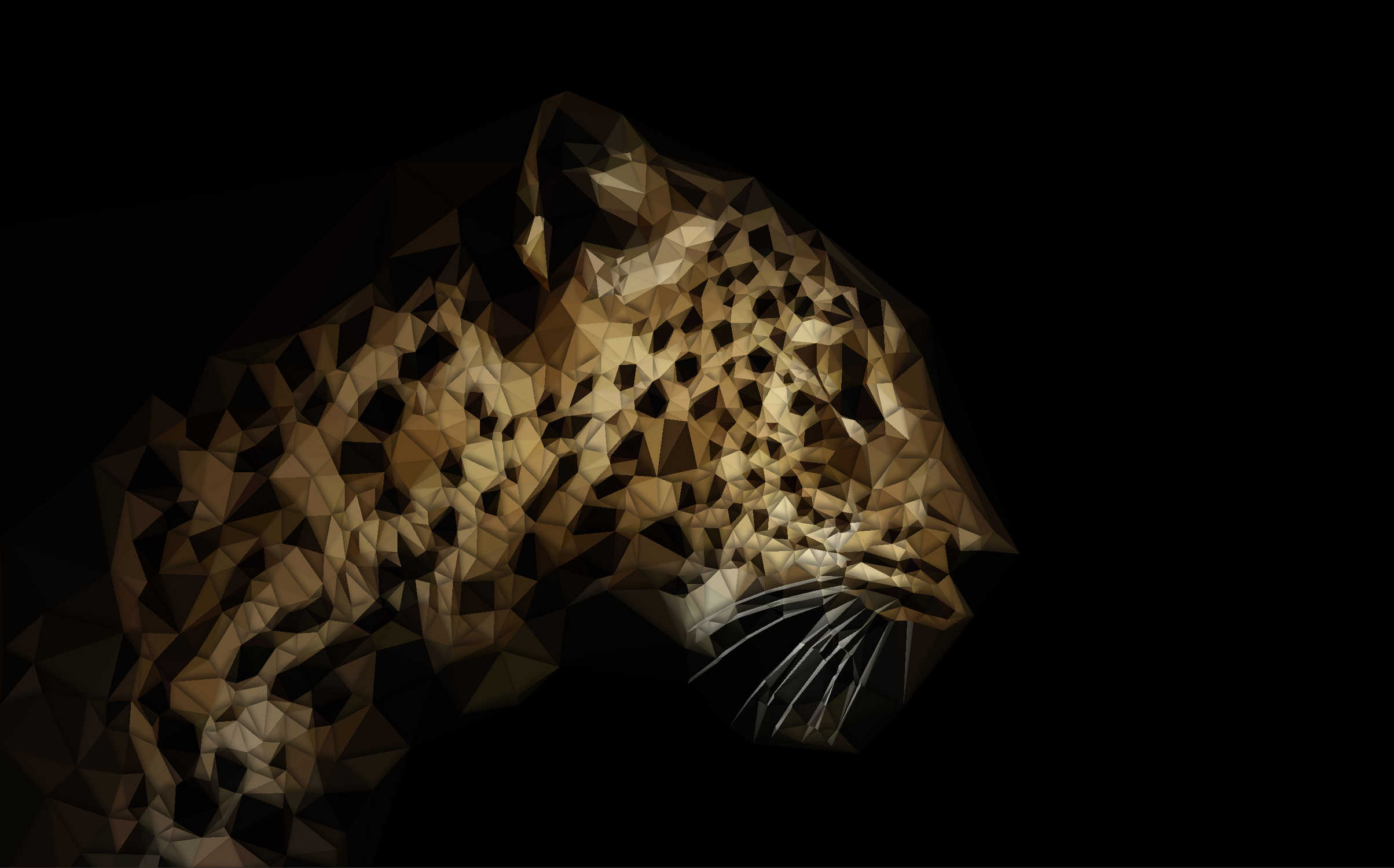 Low Poly Panthère du Sri Lanka