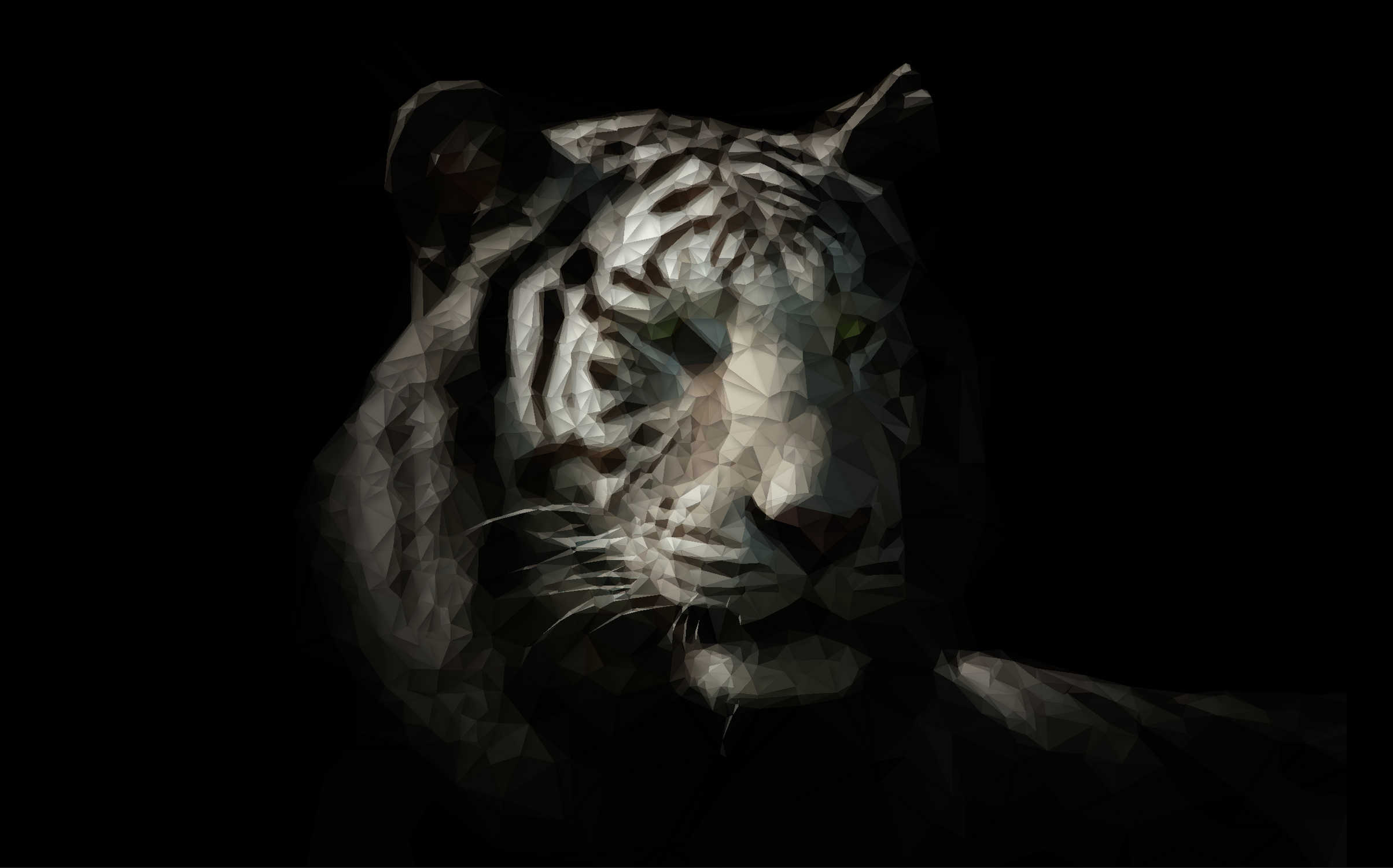 Low Poly Tigre Blanc
