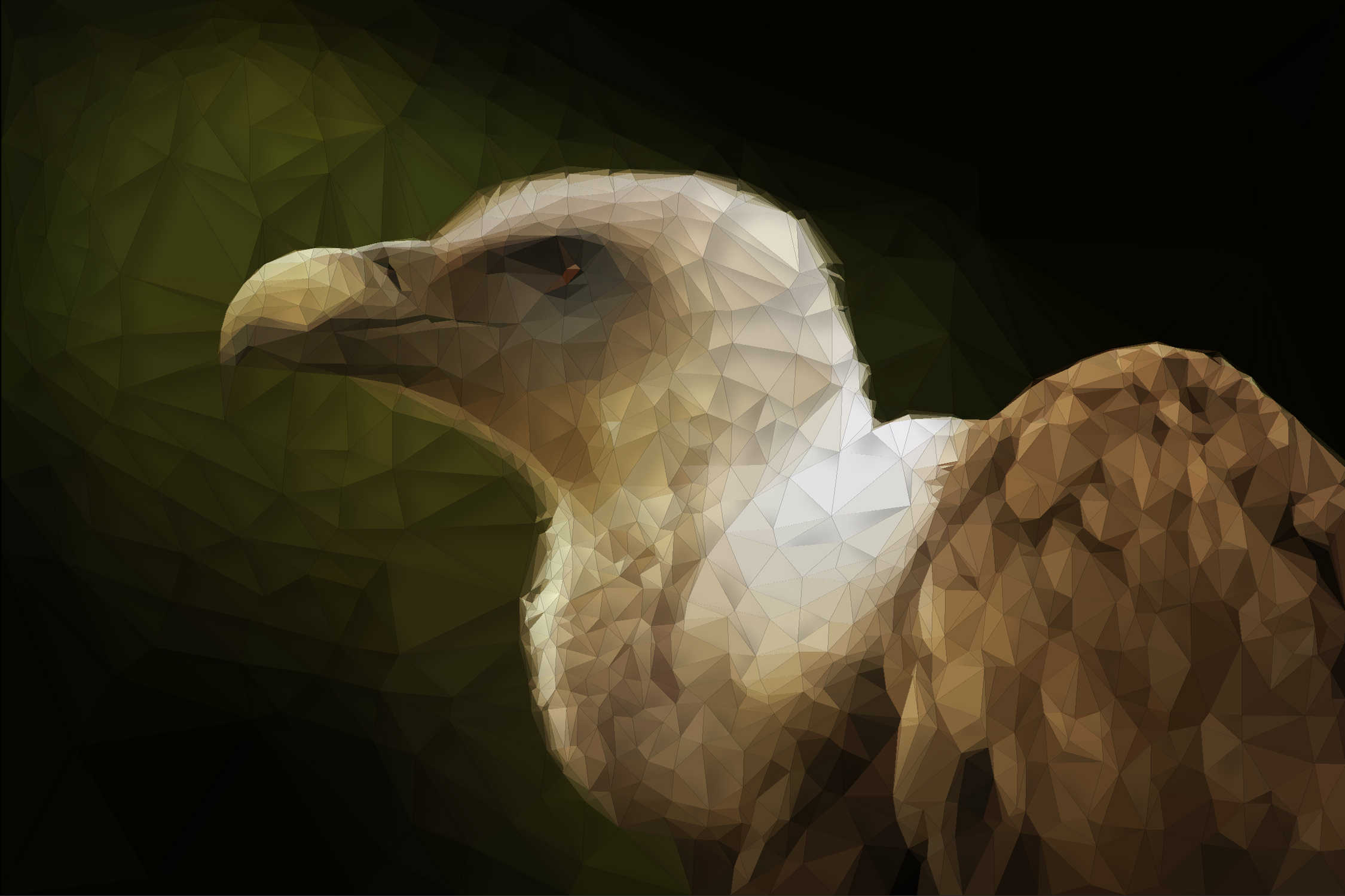 Low Poly Vautour Fauve